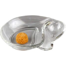 Pipe ashtray, clear glass; 1 pipe rest, boxed<br>79-J0841