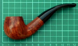 Marca Snug; 6mm chubby briar pipe; satin sepia-brown finish<br>54-MarSnugBr