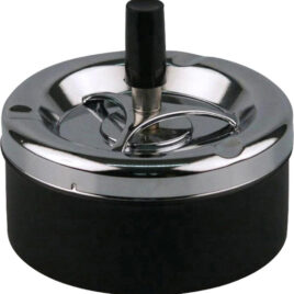 Black/Chrome Table Spinning Ashtray: 11cm x 5.5cm, excl.spinner<br>79-J2001, Back in stock