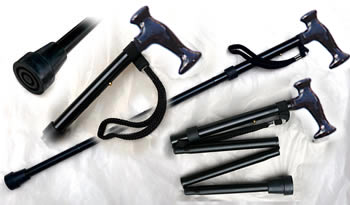 Walking Stick 4684<br>Adj.black folding comfort, wristloop<br>95-CC4684<br>Discontinued