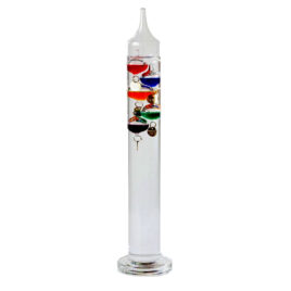 Galileo Thermometer, Cylinder shape, Height 24cm