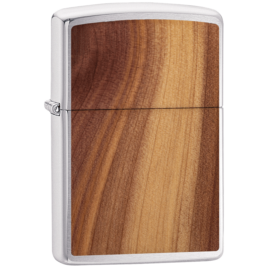 Zippo lighter,Woodchuck Brushed Chrome; Reverse Cedar  55-Z29900