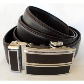 Ratchett Buckle belt, Brown leather, adjustable to 116cm