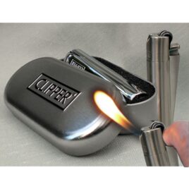 Clipper Metal Flint Pipe Lighter; Polished or Satin<br>55-CLPipe