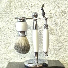 Faux Ivory Shaving Set 94-JBSHV150
