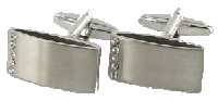 Cuff links; Rectangular with crystals  94-JBCL110